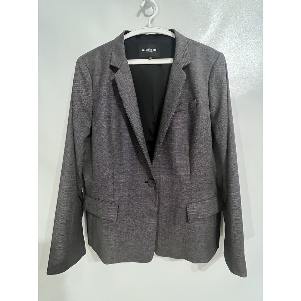 Lafayette 148 New York Sz 18 Jacket Women's Black Dotted Blazer Wool Blend